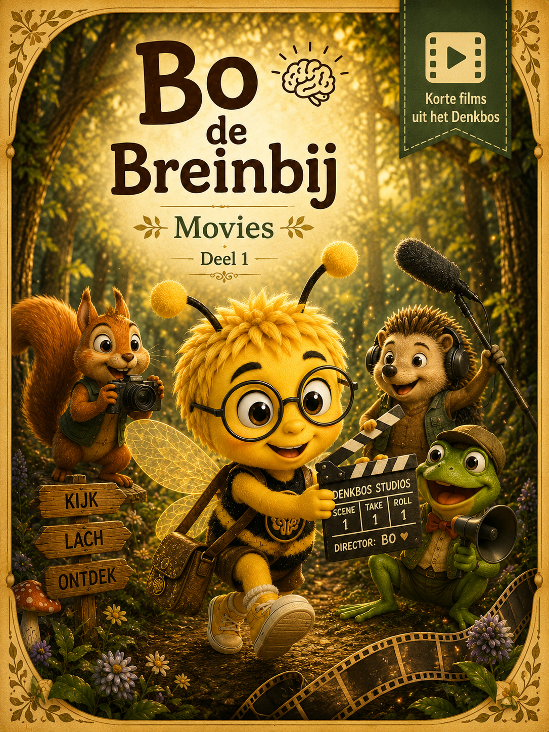 Presentatiebeeld voor korte films uit het Denkbos